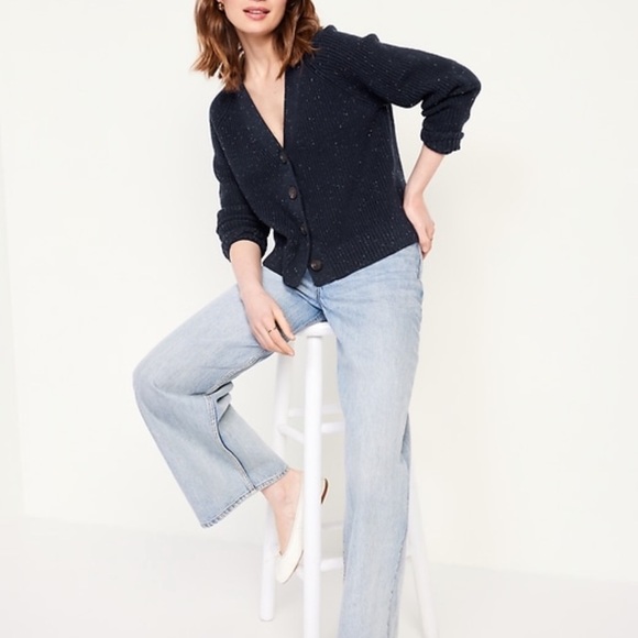 NWT OLD NAVY Shaker-Stitch Cardigan Color: IN THE NAVY - Picture 4 of 6